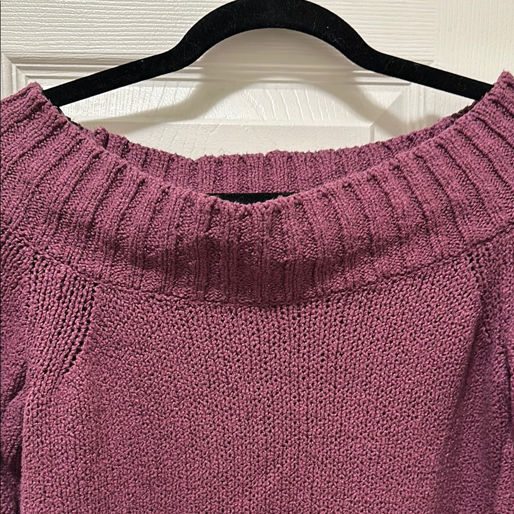 3/$15 Women's Off-Shoulder Sweater - Purple/Burgundy SZ LG - Picture 3 of 6